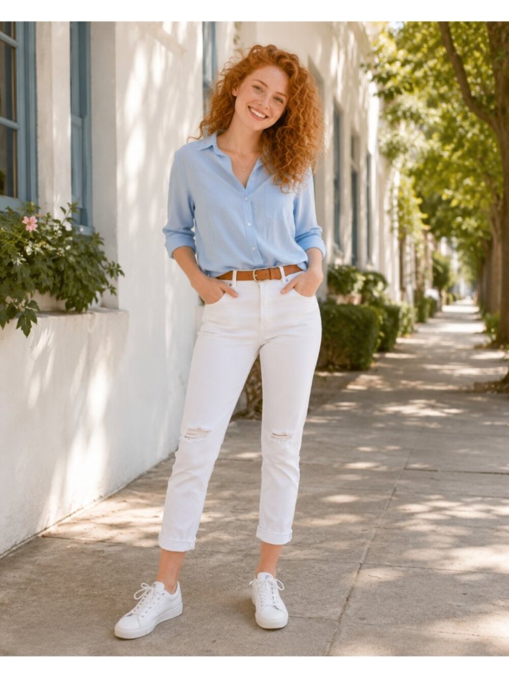 White Anthropologie Pilcro Slim Boyfriend Distressed Jeans, 26, Denim